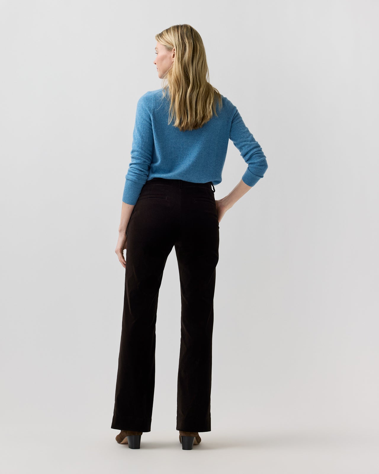 Lindy Trouser in Chocolate Stretch Velveteen