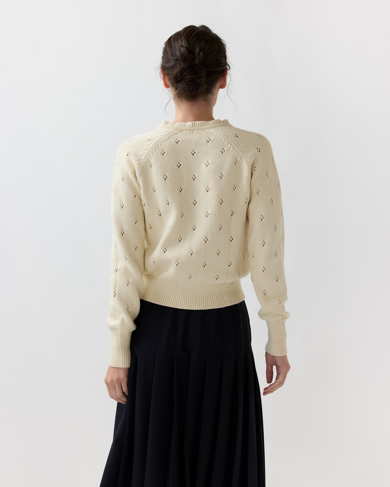 Minna Cardigan in Cream Cotton/Cashmere