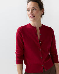 Rosie Cardigan in Deep Red Cotton/Cashmere