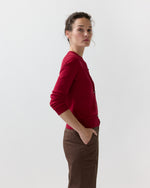 Load image into Gallery viewer, Rosie Cardigan in Deep Red Cotton/Cashmere
