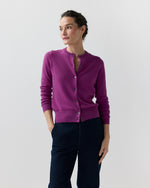 Load image into Gallery viewer, Rosie Cardigan in Heather Fuchsia Cashmere
