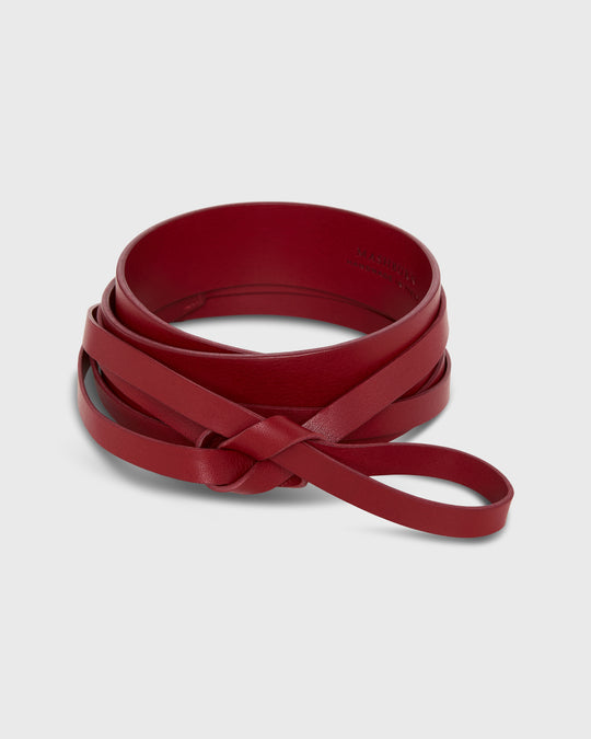 Wraparound Belt in Red Leather