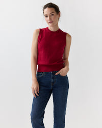 Rosie Shell in Deep Red Cotton/Cashmere