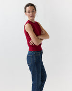 Load image into Gallery viewer, Rosie Shell in Deep Red Cotton/Cashmere
