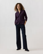 Load image into Gallery viewer, Tyrolean Jacket in Aubergine Extra Fine Merino Wool
