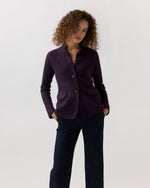 Load image into Gallery viewer, Tyrolean Jacket in Aubergine Extra Fine Merino Wool

