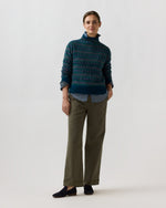 Load image into Gallery viewer, Vivie Fair Isle Sweater in Navy/Fuchsia Multi Alpaca/Wool
