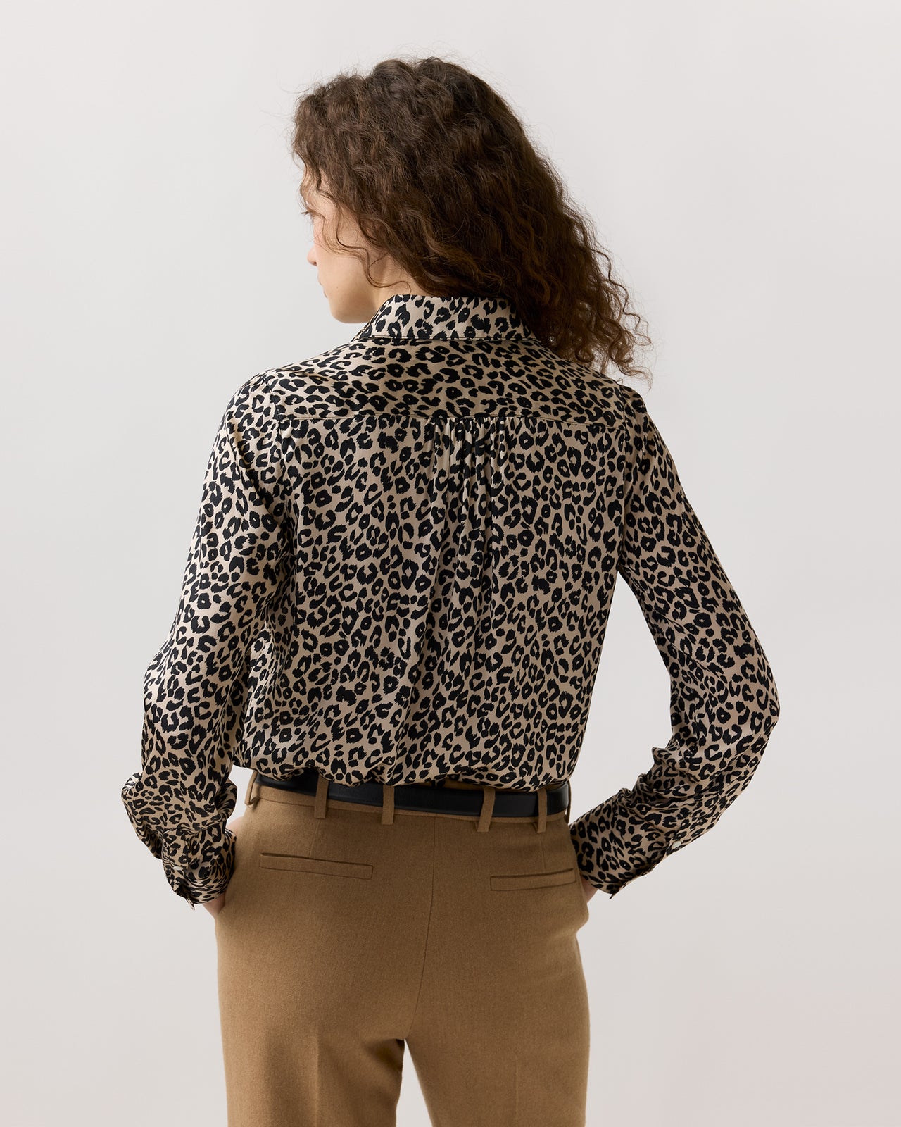 Natalia Blouse in Animal Print Silk Charmeuse