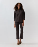 Load image into Gallery viewer, Violetta Tunic in Coffee Bi-Stretch Tricotine
