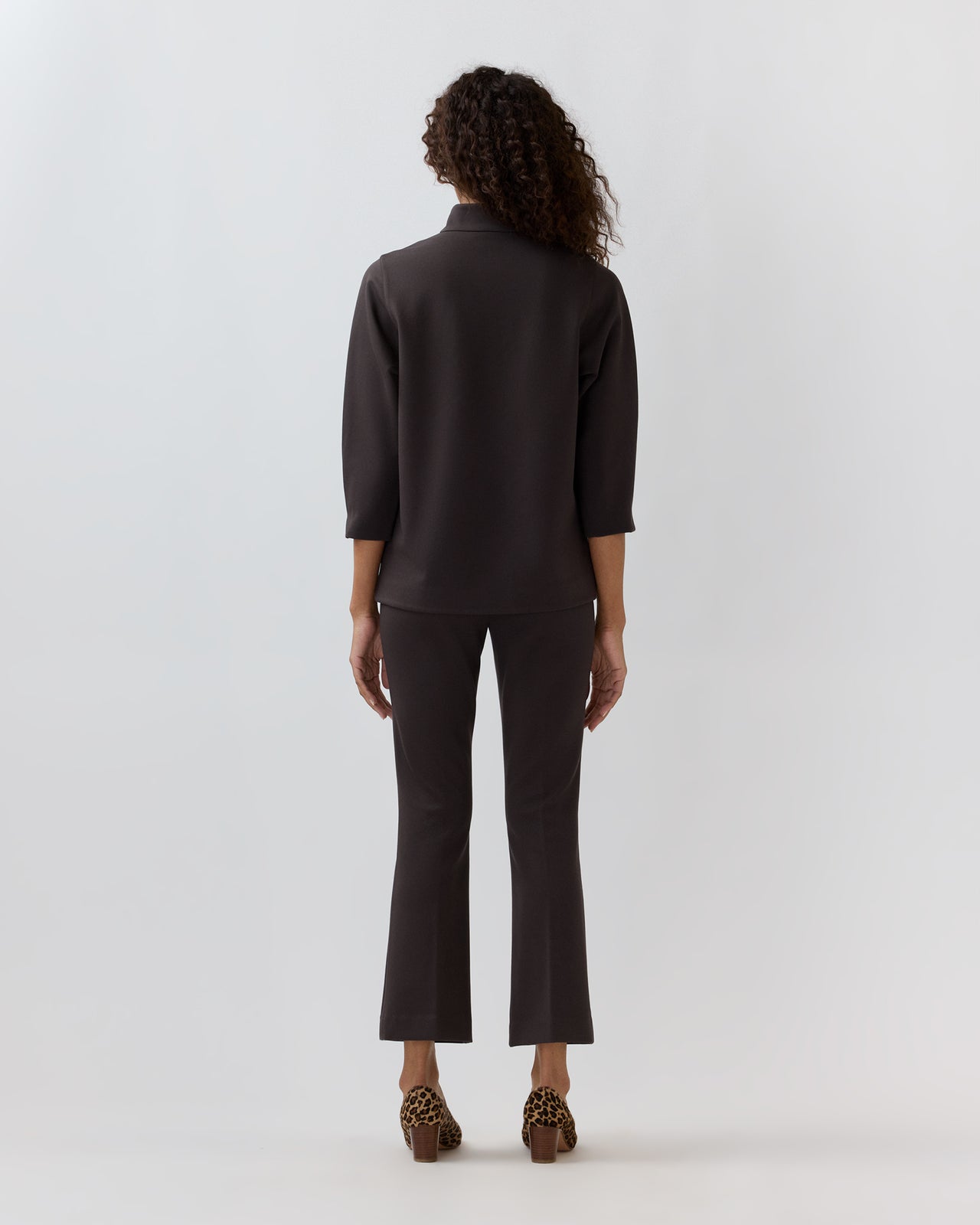 Violetta Tunic in Coffee Bi-Stretch Tricotine