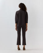 Load image into Gallery viewer, Faye Flare Cropped Pant in Coffee Bi-Stretch Tricotine
