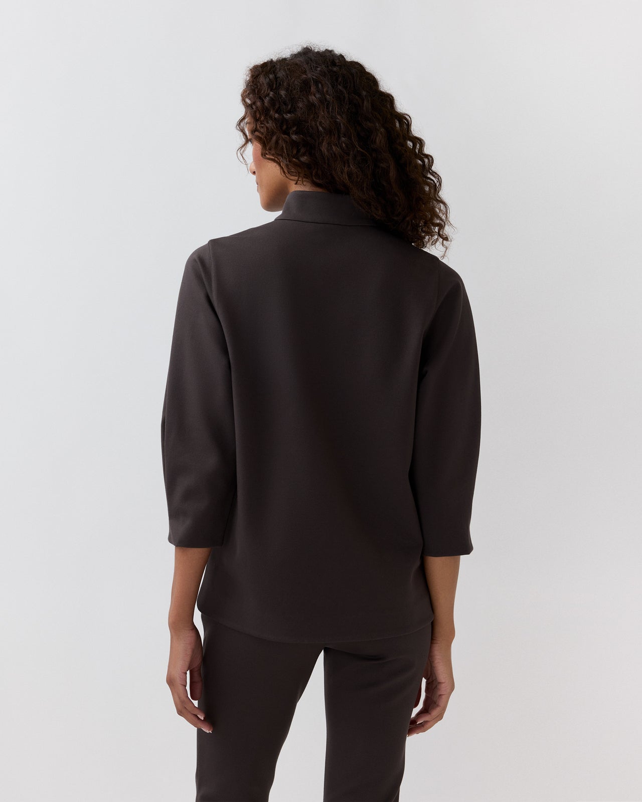 Violetta Tunic in Coffee Bi-Stretch Tricotine