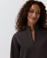 Load image into Gallery viewer, Violetta Tunic in Coffee Bi-Stretch Tricotine
