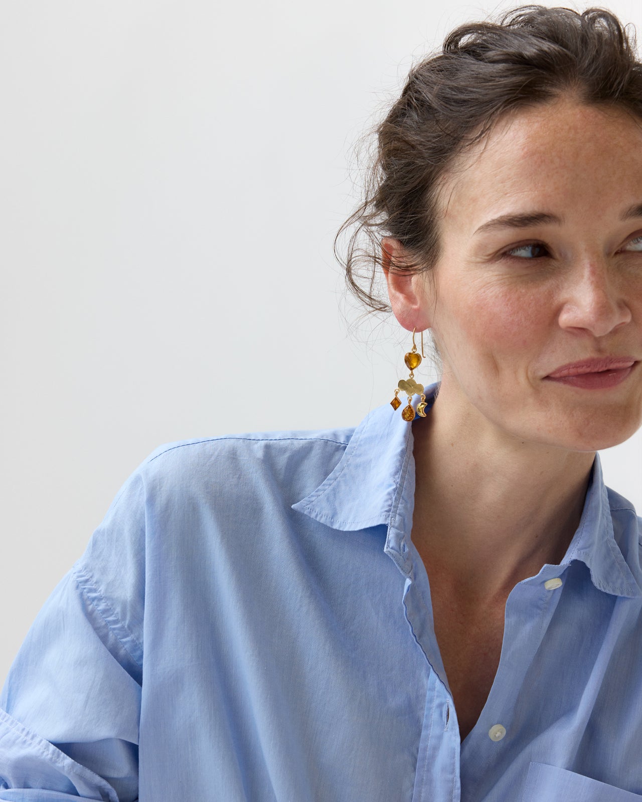 Girandole Earrings in Amber