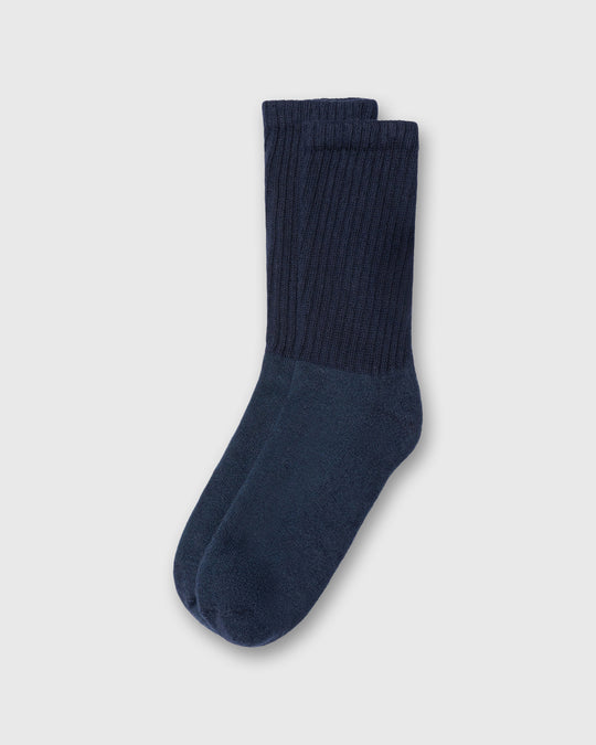 Solid Crew Socks in Navy