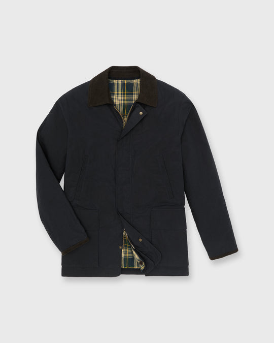 Cashpad Field Jacket in Navy Dry Waxed Poplin