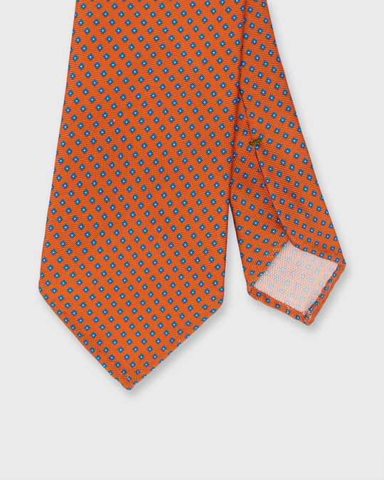 Silk Print Tie in Orange/Riviera Square