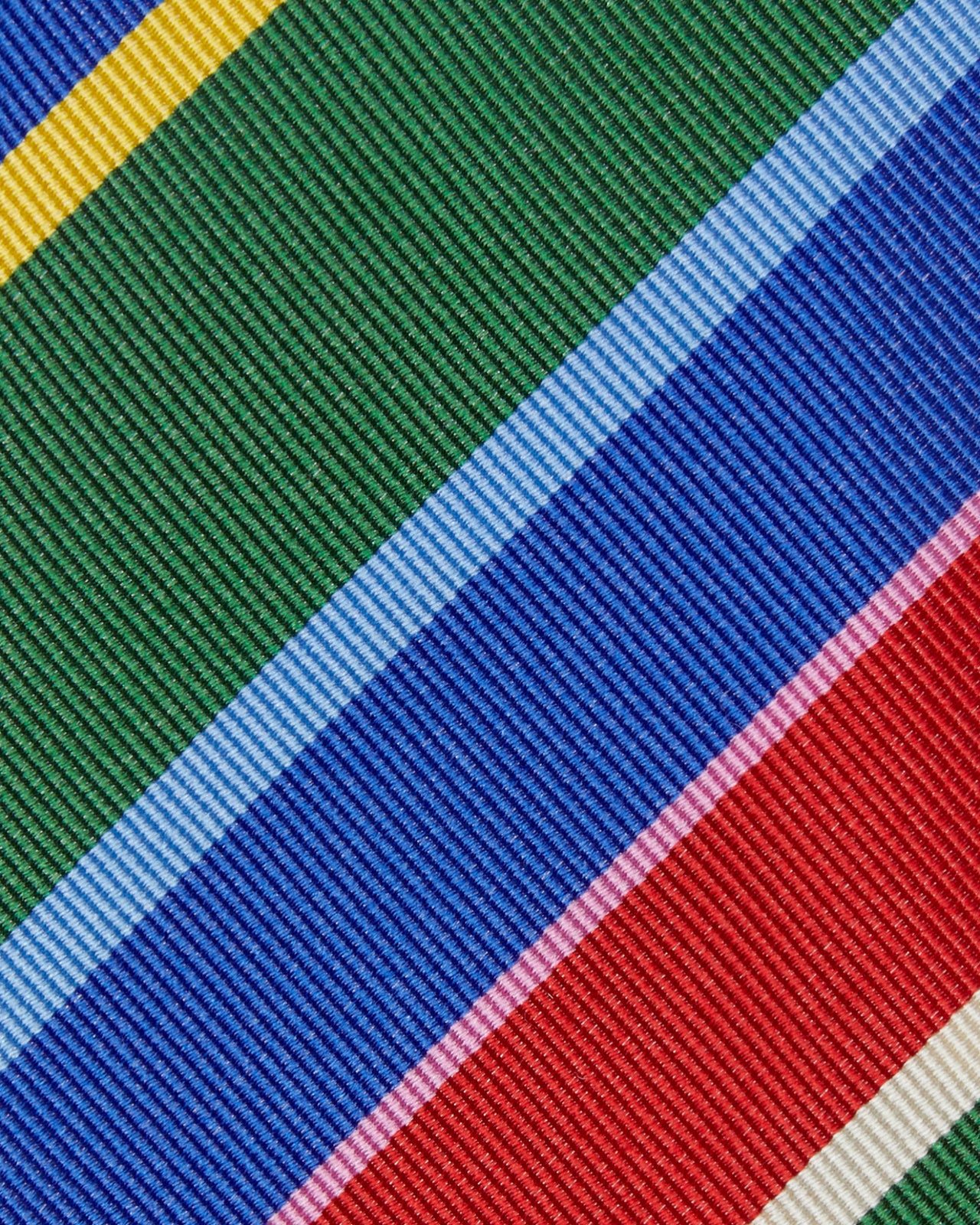 Silk Woven Tie in Green/Blue/Red Bold Multi Stripe
