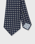 Load image into Gallery viewer, Silk Print Tie in Navy/Bone Flower
