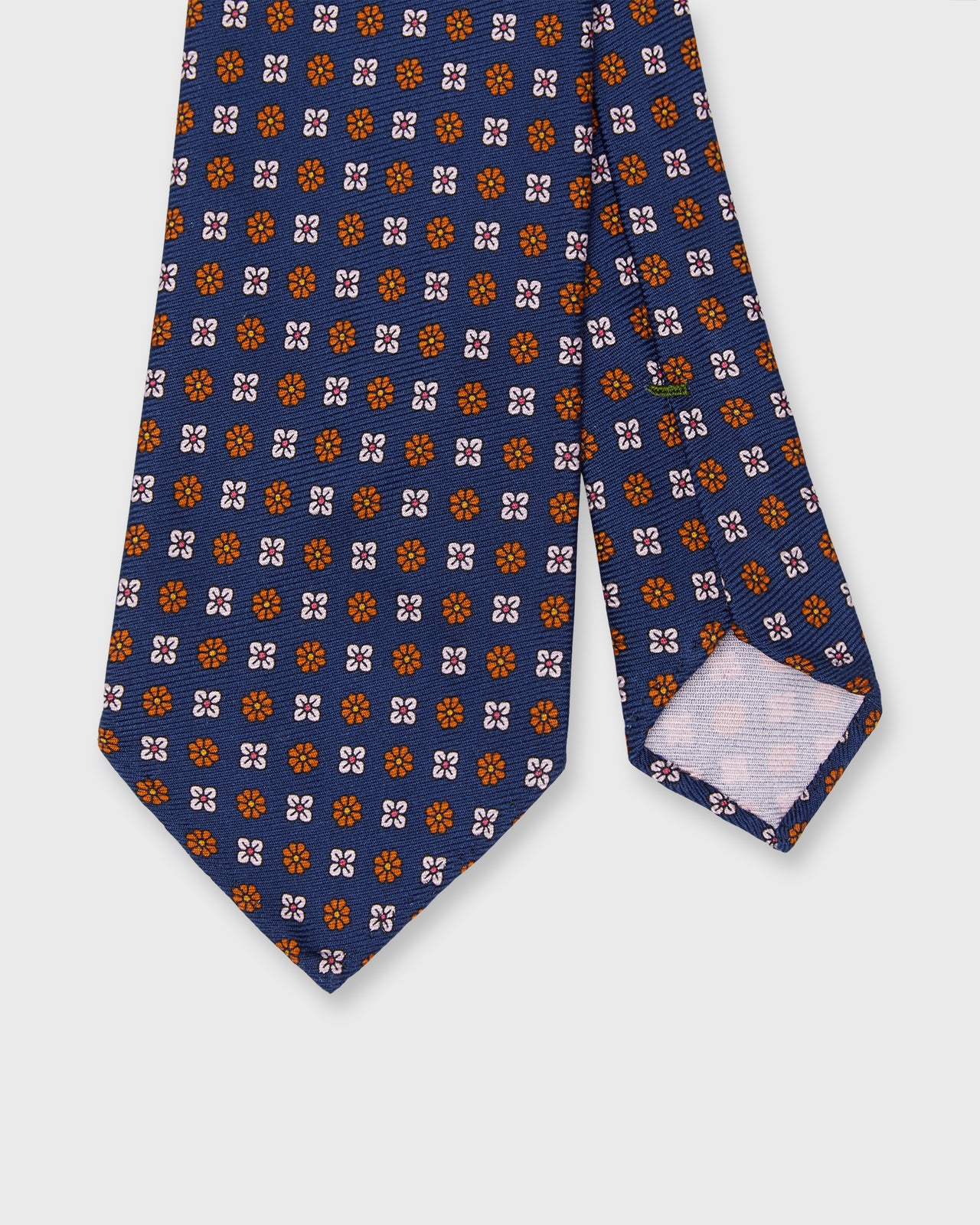 Silk Print Tie in Navy/Nantucket/Soft Pink Flower
