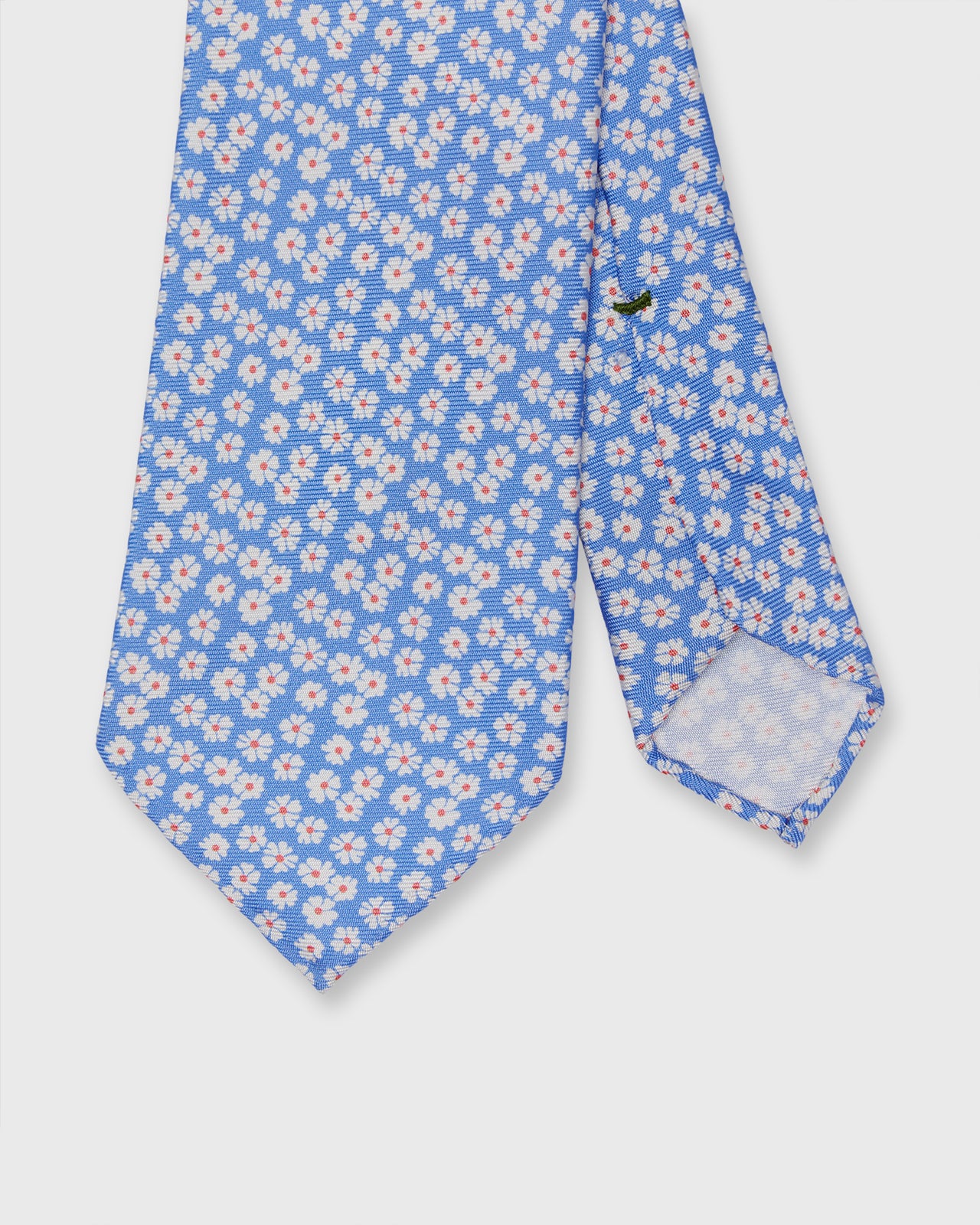 Silk Print Tie in Sky/Bone/Pink Floral