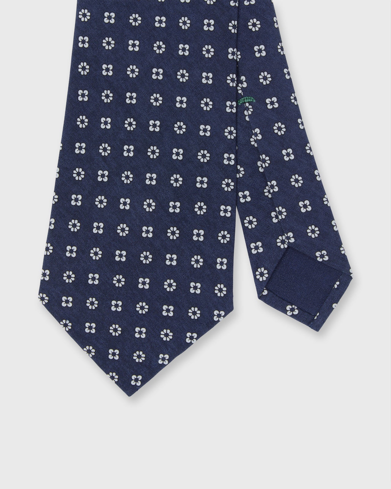 Silk Print Tie in Blue/Fog Foulard