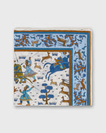 Load image into Gallery viewer, Linen/Cotton Print Pocket Square in Chalk Archer Scene
