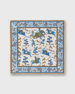 Load image into Gallery viewer, Linen/Cotton Print Pocket Square in Chalk Archer Scene
