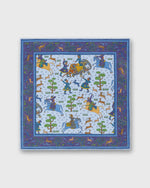Load image into Gallery viewer, Hand-Rolled Linen/Cotton Print Pocket Square in Sky Archer Scene
