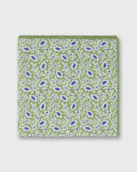 Linen/Cotton Print Pocket Square in Spring/Chalk/Navy Floral