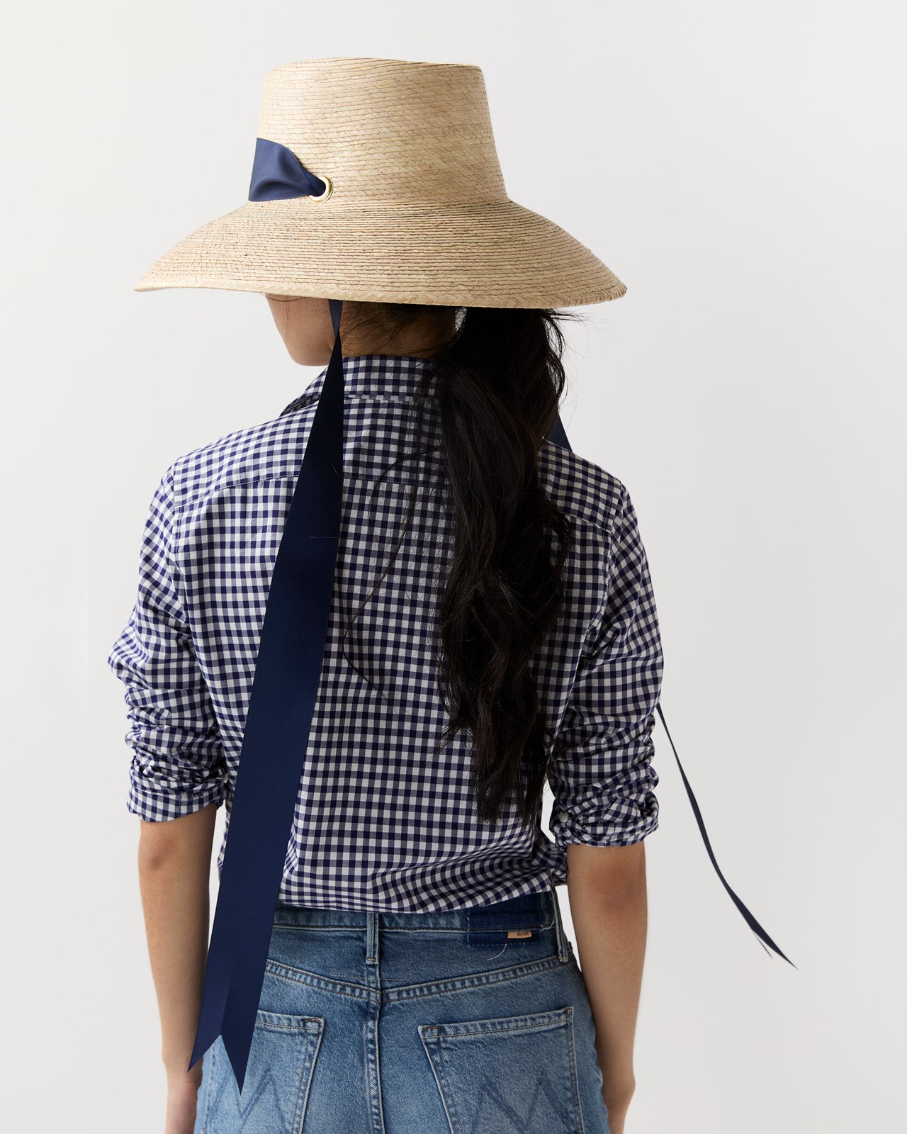 The Wildflower Hat in Navy Long Ribbon