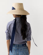 Load image into Gallery viewer, The Wildflower Hat in Navy Long Ribbon
