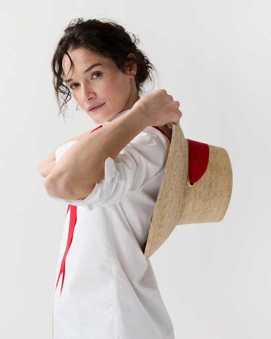 The Wildflower Hat in Red Long Ribbon