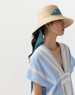 Load image into Gallery viewer, The Clematis Hat in French Blue Long Ribbon
