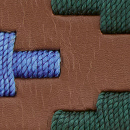 1 1/8" Polo Belt in Blue/Forest Medium Brown Leather
