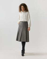 Francesca Skirt in Navy/Chocolate Houndstooth