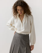 Load image into Gallery viewer, Wendy Blouse in Ivory Silk Crepe De Chine

