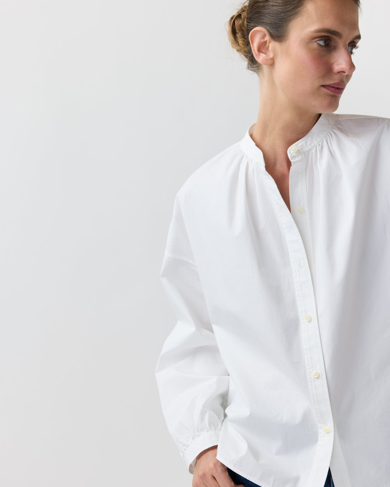 Sunny Blouse in White Poplin