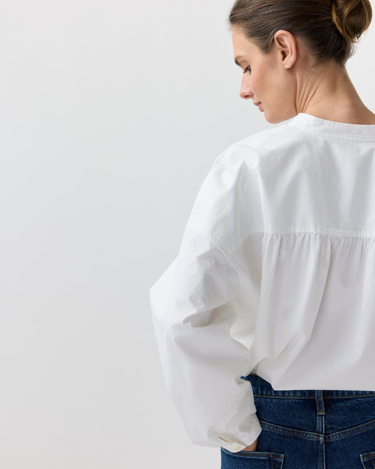 Sunny Blouse in White Poplin