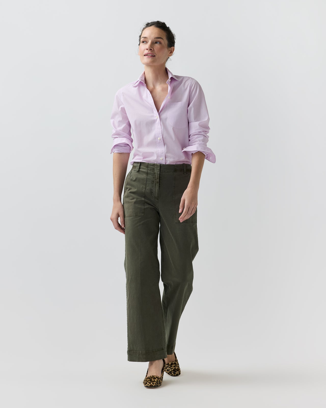 Sidney Shirt in Pink/White Hairline Stripe Poplin