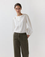 Load image into Gallery viewer, Nanette Blouse in Ivory Embroidered Poplin
