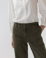 Load image into Gallery viewer, Weekender Pant in Olive Stretch Twill
