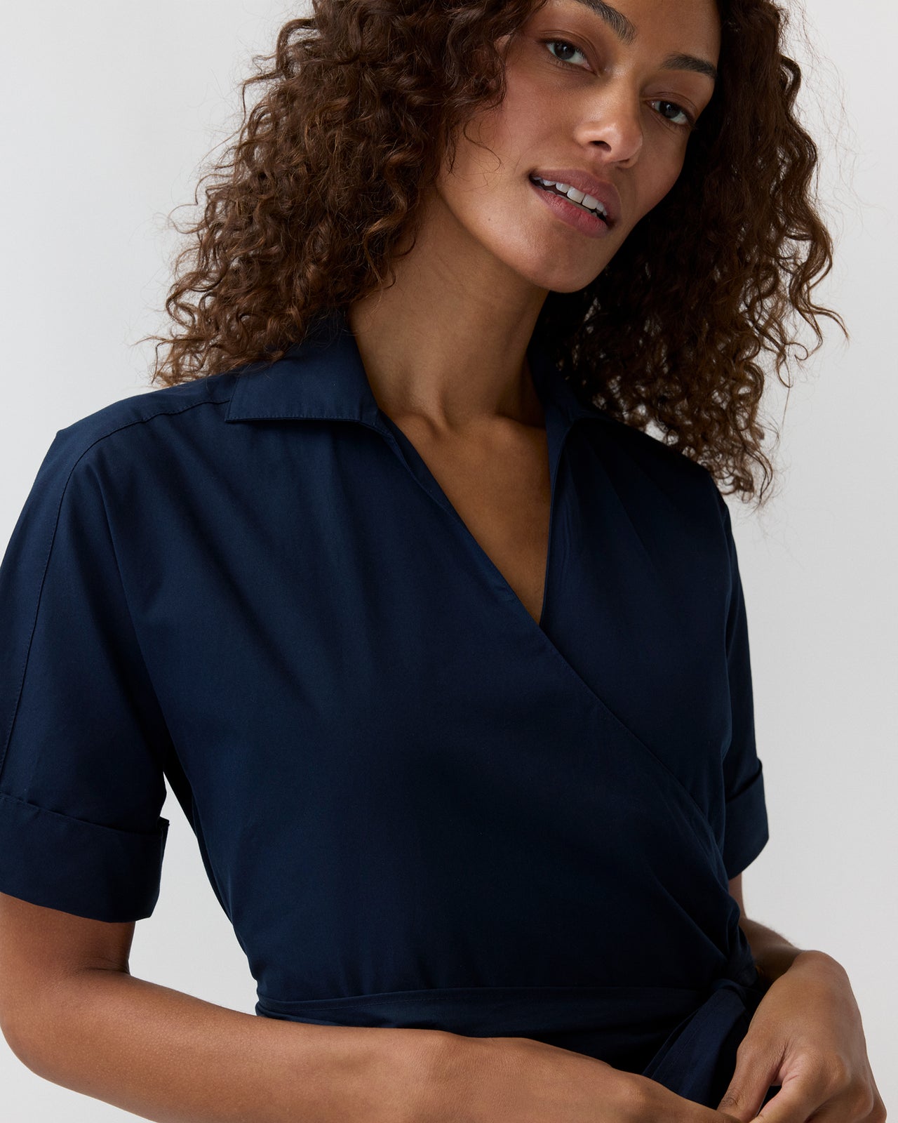 Kimber Dress in Navy Poplin