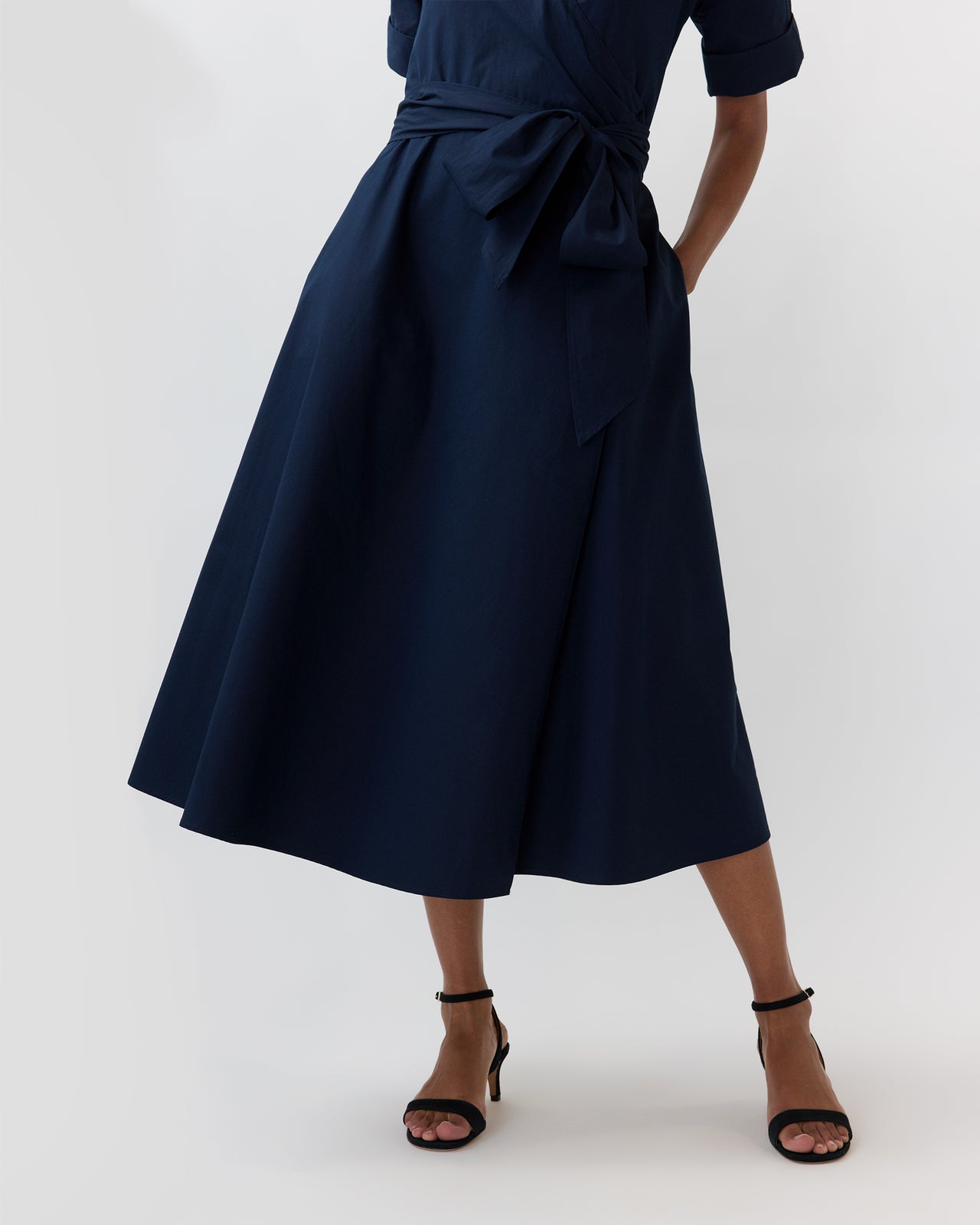 Kimber Dress in Navy Poplin