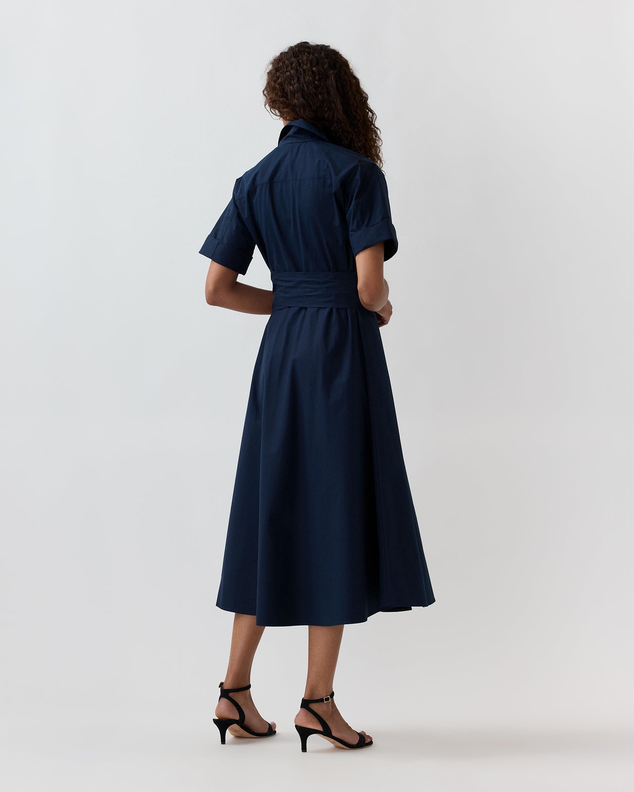 Kimber Dress in Navy Poplin