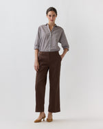 Load image into Gallery viewer, Frankie Cropped Pant in Chocolate Stretch Twill
