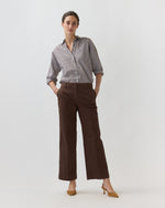Load image into Gallery viewer, Frankie Cropped Pant in Chocolate Stretch Twill
