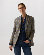Load image into Gallery viewer, Boyfriend Jacket in Blue/Multi Check Wool
