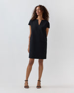 Load image into Gallery viewer, Oona Dress in Black Bi-Stretch Double Face
