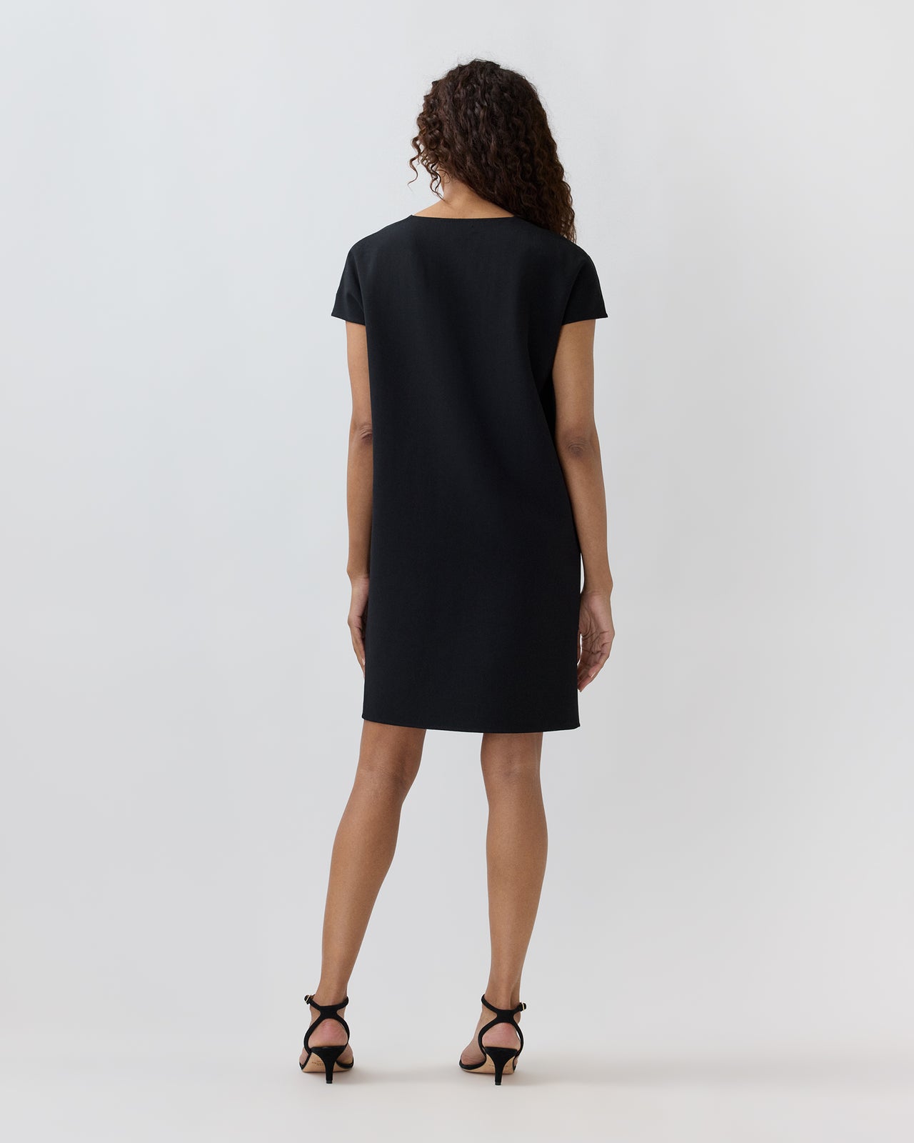 Oona Dress in Black Bi-Stretch Double Face